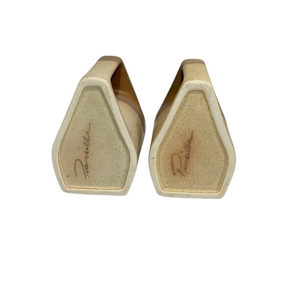 2 MCM Rodolfo Padilla Stoneware Pottery Beige Ombré Coffee Mugs Signed - Picture 3 of 12